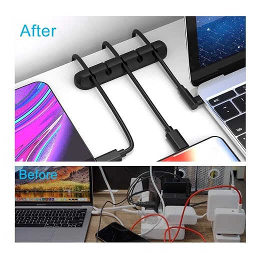INCHOR Cord Organizer, Cable Clips Cord Holder, Cable Management USB Cable - Image 2