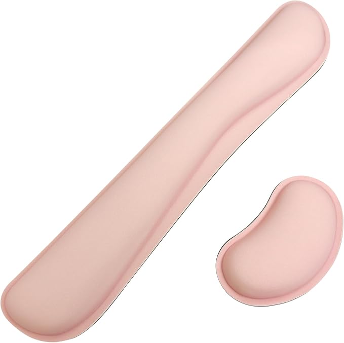 Bloss 2 Pink Wrist Rest for Mouse & Keyboard, Ergonomic Wrist Support | Soft by Bloss