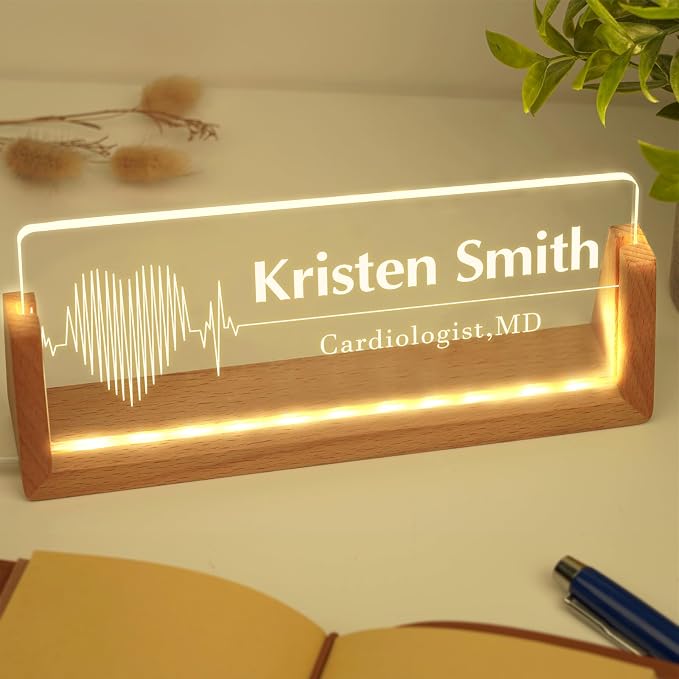 Custom Name Plate for Desk, Personalized Light Up Acrylic Desk Name Plate - Image 8