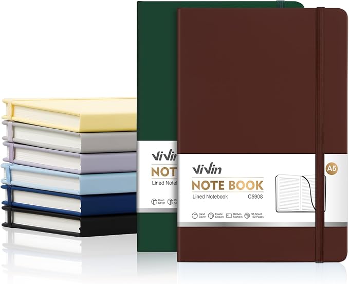 ViVin Lined Journal Notebooks for Professional Office Work, 192 Pages, Medium by ViVin