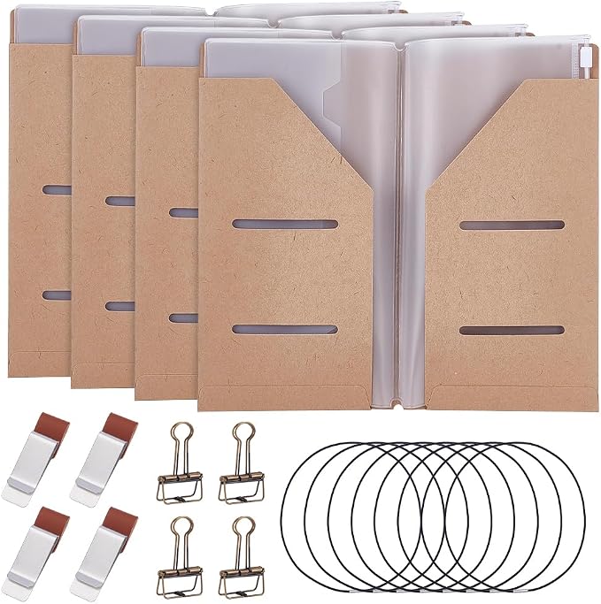 ORIGACH 4 Pack Travelers Notebook Accessories Kit Include Sleeve Holder by ORIGACH