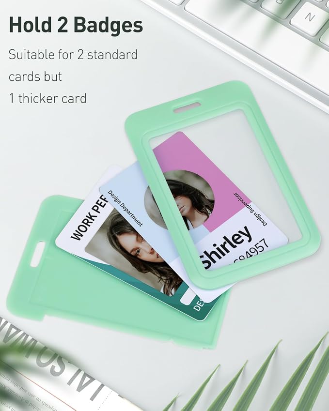 Uniclife 3 Pack Sliding ID Badge Holder Vertical Hard Plastic Case - Image 2