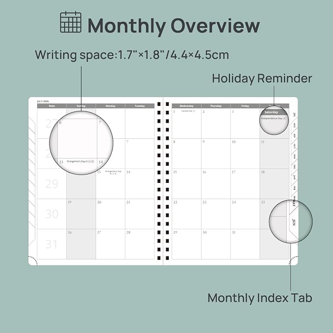 POPRUN 2026-2027 Academic Year Weekly and Monthly Planner Calendar, Jul 2026 - Image 6