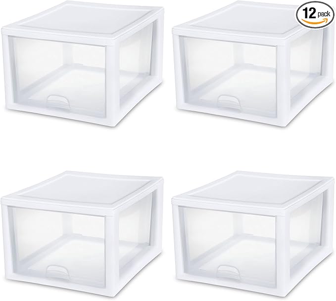 Sterilite 12-Pack 27 Quart Stacking Drawer, Accessories, Craft Supplies by Sterilite