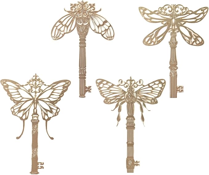 4Pcs Metal Bookmarks Vintage Golden Hollow Out Book Marks by VYRANA