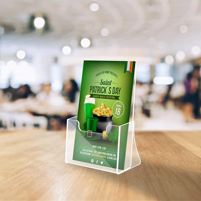 NIUBEE 6 Pack 8.5'' x 5.5'' Acrylic Bi-fold Brochure Holder - Image 6