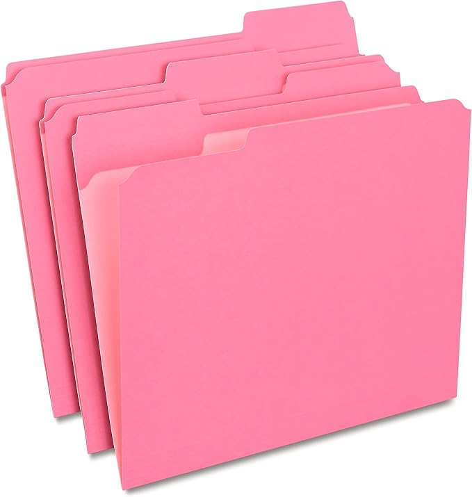 Staples File Folder, Letter Size, Reinforced 1/3‑Cut Tabs by Staples