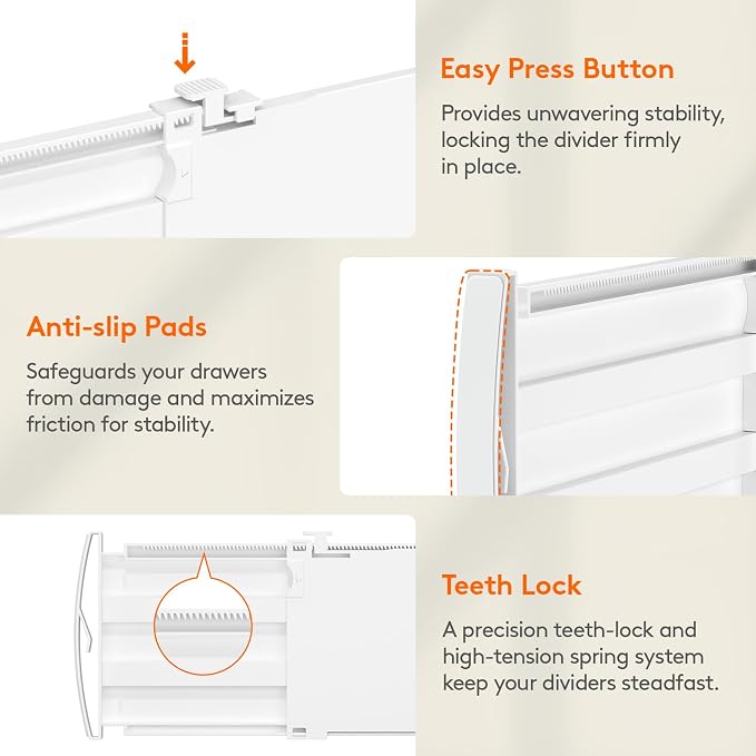 Lifewit 8 Pack 5" High Drawer Dividers - Image 8