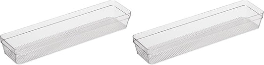 Oggi Clear Drawer Organizer | 3" X 12" | Pack of 2 | by OGGI