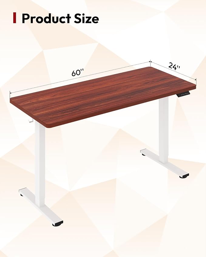 SANODESK Electric Standing Desk 60 x 24 Inches Whole-Piece Desktop Height - Image 2