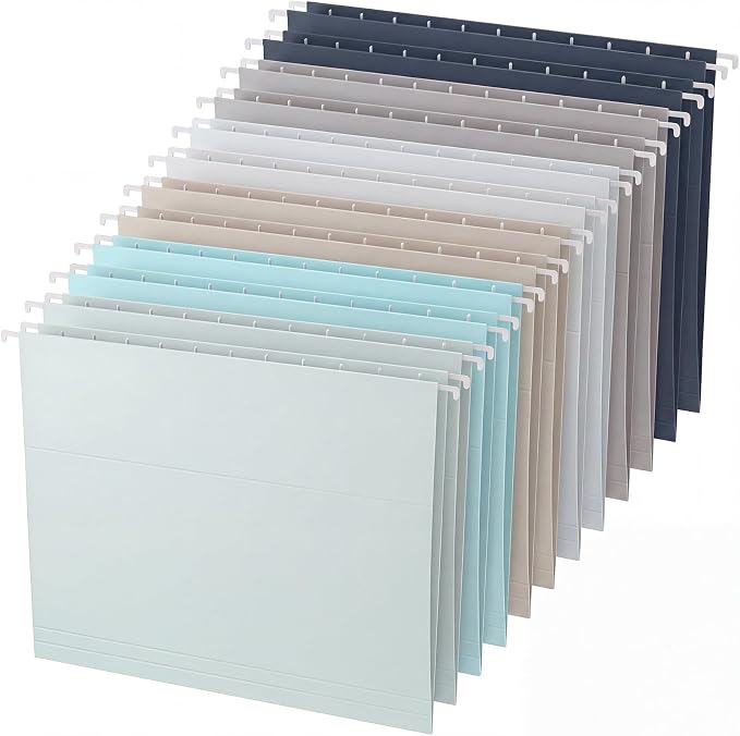 12 Pack Decorative Hanging File Folders, Letter Size by Trandraft