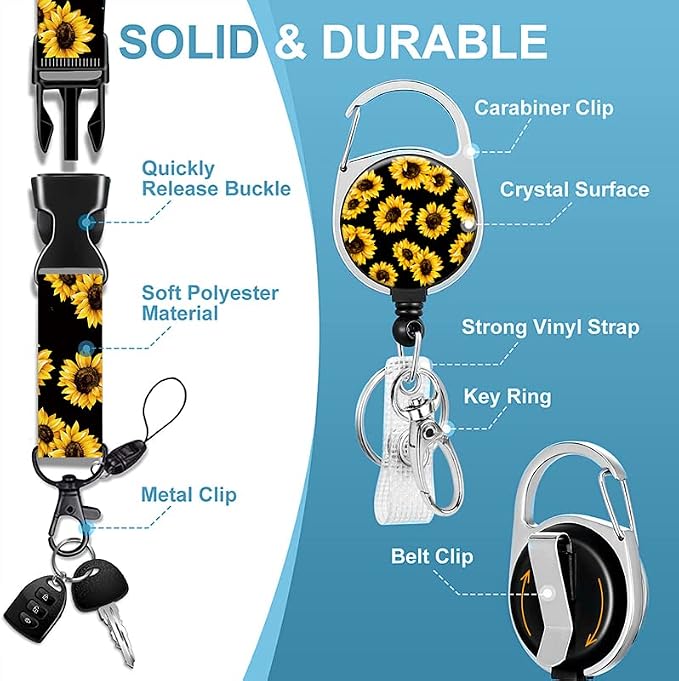 Badge Lanyard, Retractable Badge Holder - Image 3