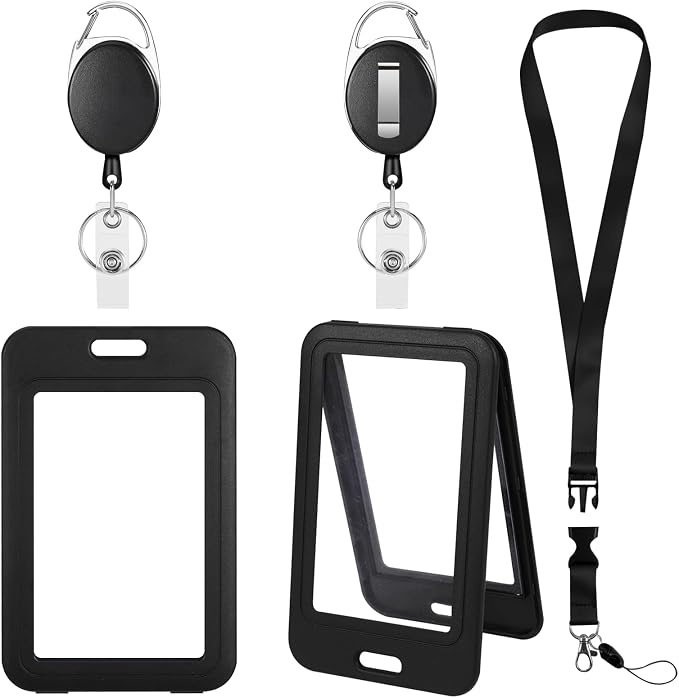 ID Badge Holders and Retractable Reel Clips, Lanyard by Unknown