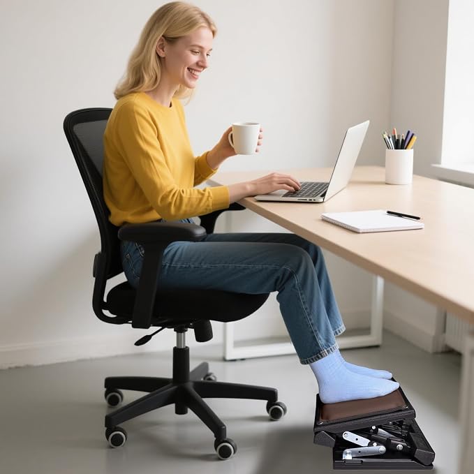 Scalebeard Foot Rest for Under Desk at Work, Height Adjustable Infinite Angle - Image 9