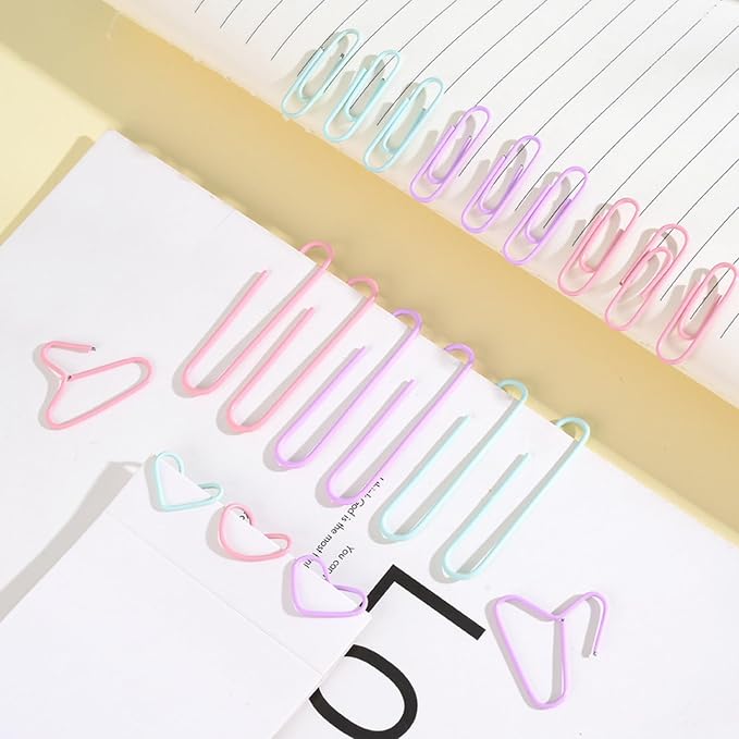 Macaron Colored Paper Clips, Large Small（1.1 inch & 2 inch） Paperclips - Image 7