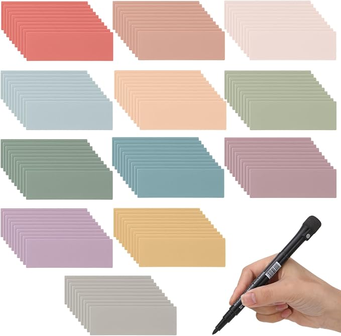 120 Pack Dry Erase Magnetic Labels 3 x 1 Inches 12 Colored Magnetic Dry Erase by Trandraft