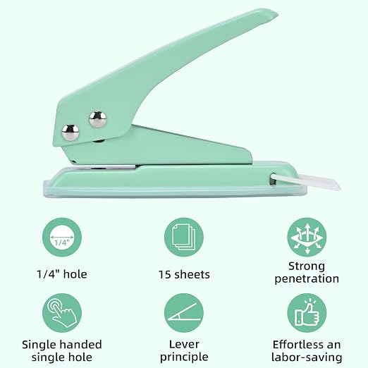 Single Hole Puncher, 3 Pack ， 1/4" Hole, 50% Labor Savings, Heavy Duty Metal - Image 10
