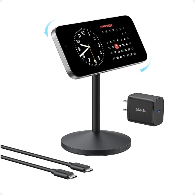 Anker MagGo iPhone 17 MagSafe Charger Compatible Stand, 15W Fast Magnetic by Unknown