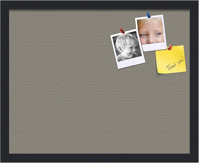 PinPix 20x16 Inch Cork Bulletin Board. This Decorative Framed Pin Board Comes with Pewter Design and a Satin Black Frame. Ideal for Home Office Decor or Message Board (PinPix-1812)-DeskLoop Office