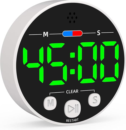 Large LED Digital Timer, Magnetic Countdown Loud Timer by DigitalClocks