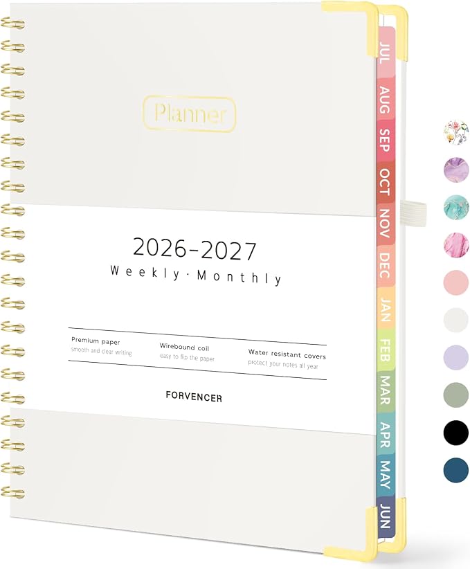 Forvencer Academic Planner 2026-2027, Hardcover Calendar Planner Weekly & by Forvencer
