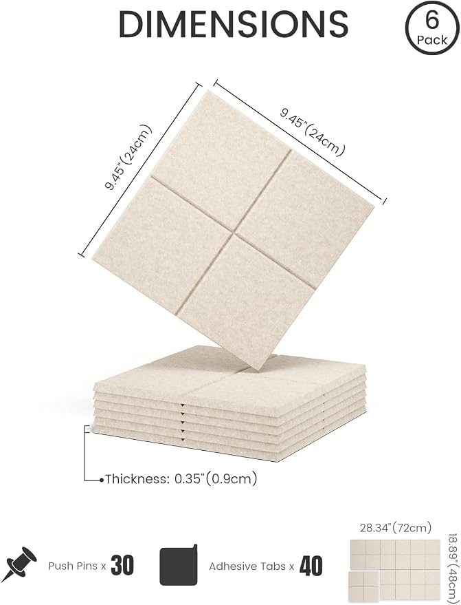 Felt Bulletin Board Tiles -28"x18" Cork Board Alternative - Image 2