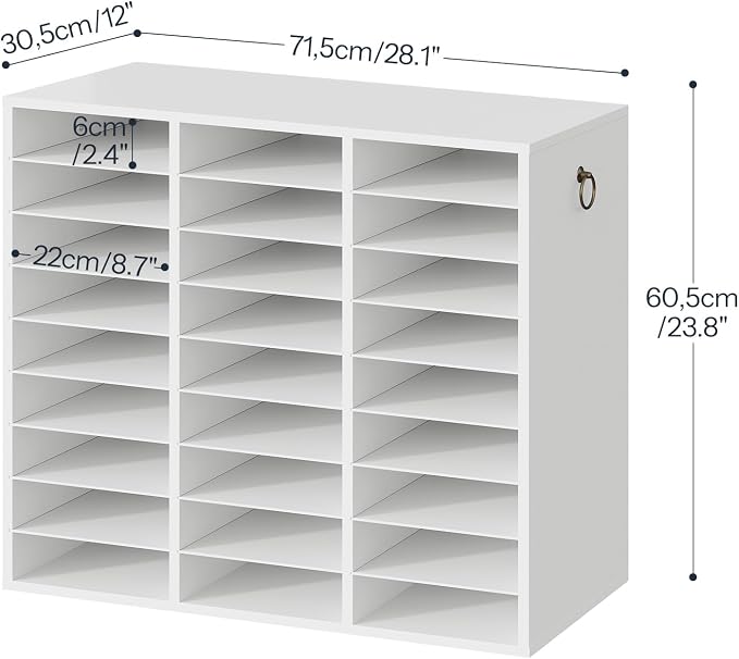 HOOBRO Literature Organizer, 27 Compartments Wooden Mail Organizer, Countertop - Image 2