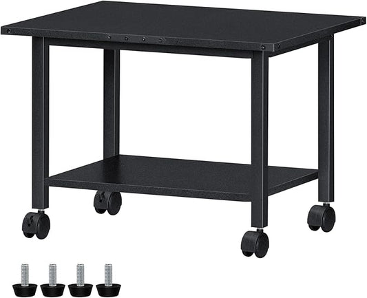 Lerliuo Under Desk Printer Stand, 2-Tier Industrial Mobile Printer Table by Lerliuo