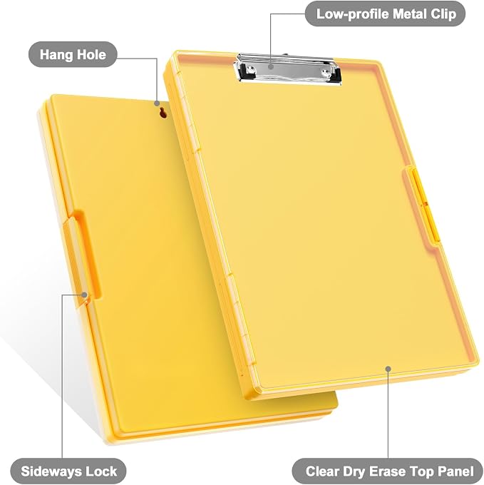 Piasoenc Clipboard with Storage, 8.5 x 11 Clip Boards with 2 Storage, Folio & - Image 7