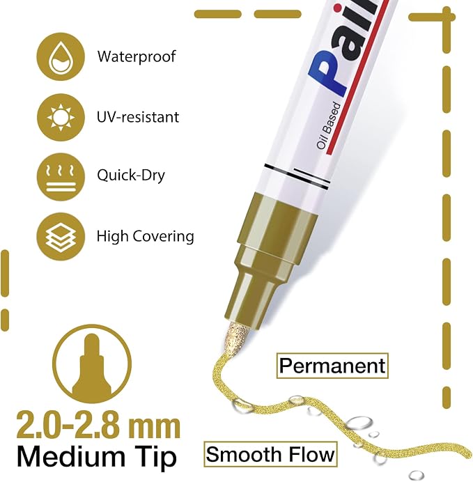 DAPAWIN Gold Paint Pen Paint Markers - Image 2