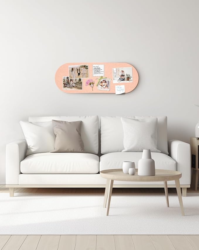 Arched Felt Bulletin Board, Small Cork Board Alternative - Image 7