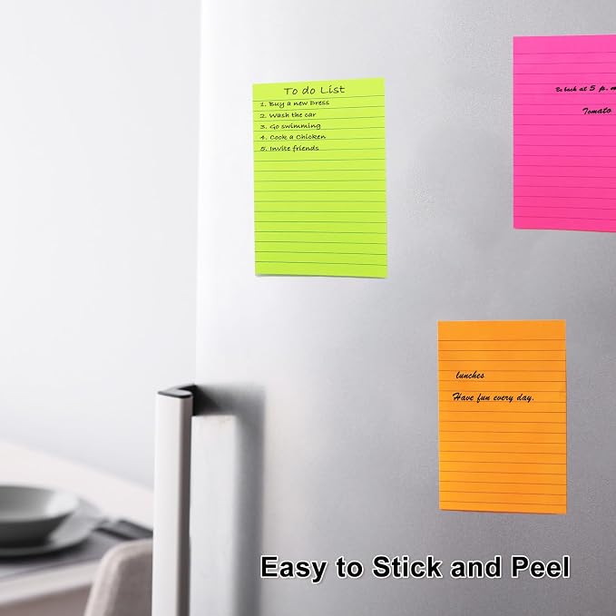 9 Pack Lined Sticky Notes 4x6 in Post Sticky Notes - Image 4