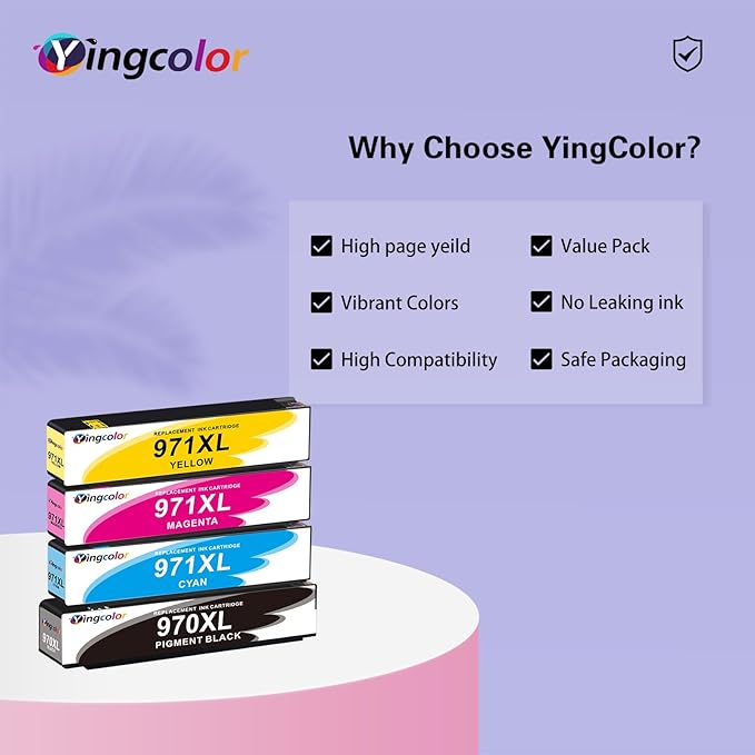 971XL 970XL Ink Cartridges Replacement for HP Ink Cartridges 970 971 Compatible with HP X576dw X476dw X476dn X551dw X451dn X451dw Printer-(970xl 971xl Ink bk c m y) 4 Packs-DeskLoop Office