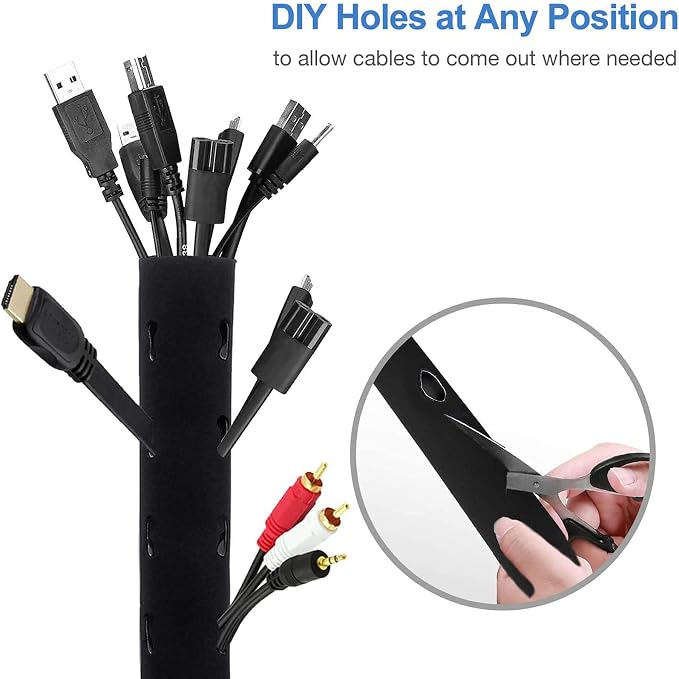 JOTO 4 Pack Cable Management Sleeve, 19-20 Inches Cord Organizer System - Image 5