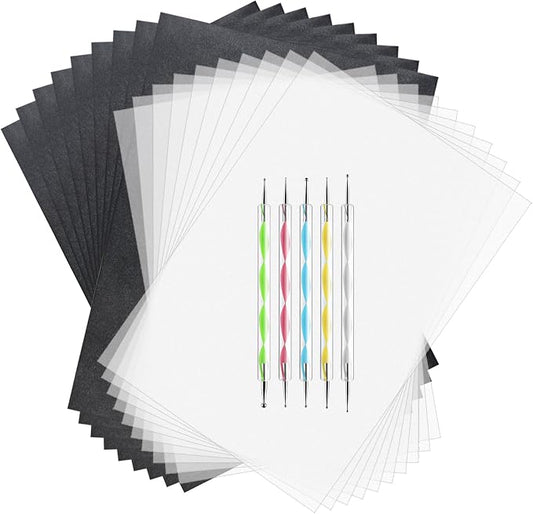 ASTARON 150 Sheets Black Carbon Copy Paper and Tracing Paper by ASTARON