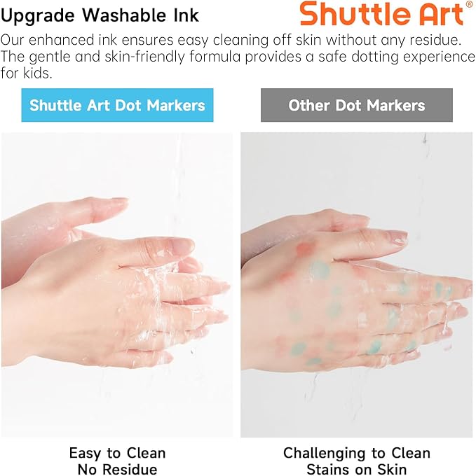 Shuttle Art Dot Markers, 15 Colors Washable Dot Markers for Toddlers,Bingo Daubers Supplies for Kids Preschool Children, Non Toxic Water-Based Bingo Daubers-DeskLoop Office