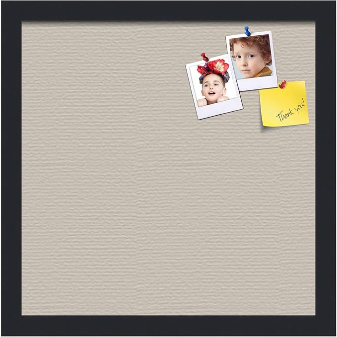PinPix 14x14 Inch Cork Bulletin Board. This Decorative Framed Pin Board Comes with Desert Pastel Design and a Satin Black Frame. Ideal for Home Office Decor or Message Board (PinPix-1815)-DeskLoop Office