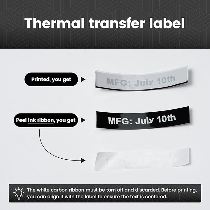 12mm White on Black Tape Compatible - Image 5