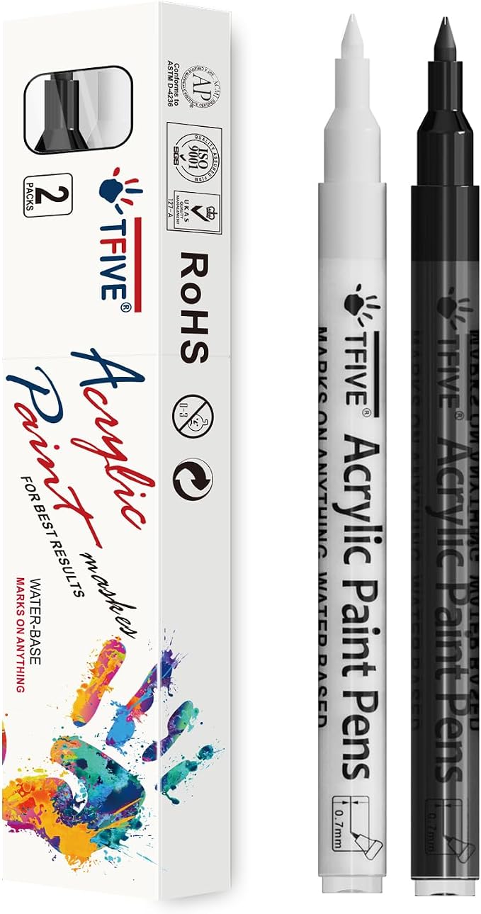 TFIVE White&Black Paint Marker Pens by TFIVE%C2%AE