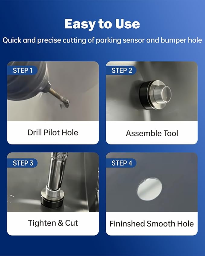 Parking Sensor and Lens Hole Maker Bumper Hole Cutter Kit 17pc Sensor Hole - Image 6