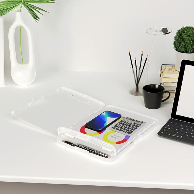 Piasoenc Clipboard with Storage, 8.5 x 11 Organization Box with Pen Holder and - Image 7