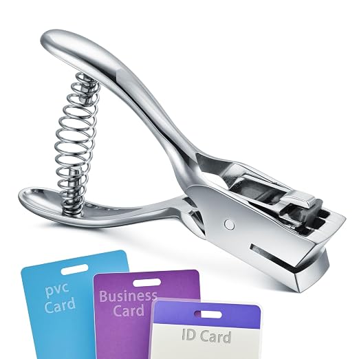 IMLIKE Badge Hole Punch for ID Cards:All Metal Handheld Slot Hole Punch by IMLIKE