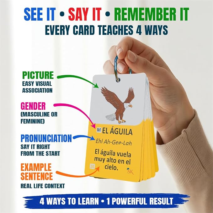 300 Bilingual English Spanish Flash Cards - Image 5