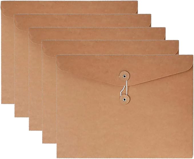 VANRA Kraft String Envelope File Folder Project Pockets File Jacket Document by VANRA