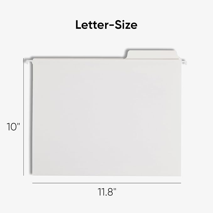 Smead FasTab Hanging File Folder, 1/3-Cut Built-in Tab, Letter Size, 20 per Box - Image 2