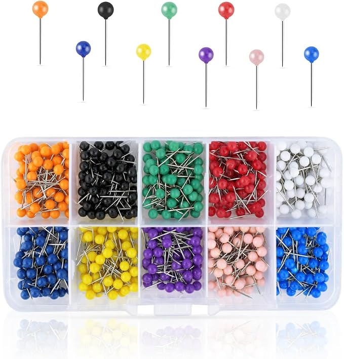 600 Pieces Push Pins Map Pins by yuntop
