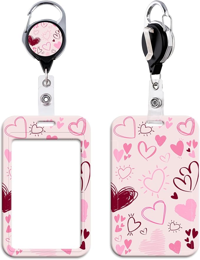 Pink ID Badge Holder Retractable Reel by beemorita