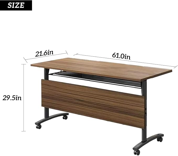 Folding Conference Table, Foldable Office Conference Room Tables, Rolling - Image 3