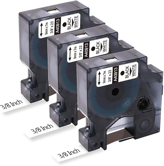 FreshWorld 3-Pack Replace for DYMO D1 3/8 inch label tape 41913 S0720680 by Freshworld