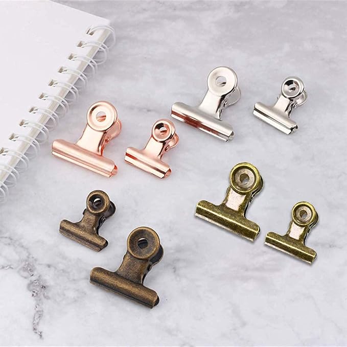 Bulldog Clips with Hole for Push-pin, Paper File Clips with Strong Spring - Image 5